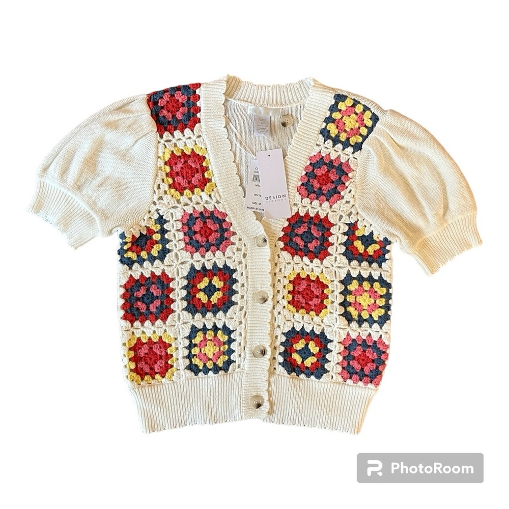 DESIGN HISTORY crochet cardigan NWT